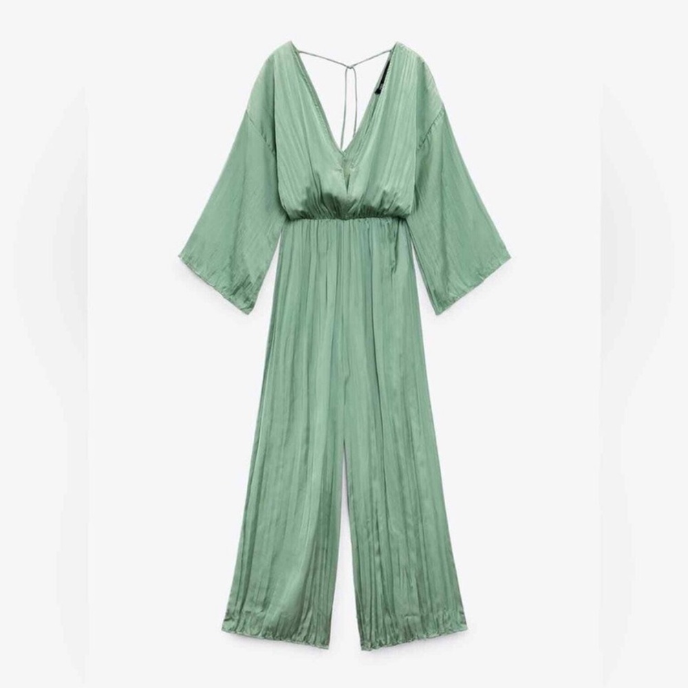 NWT Zara Mint Full Length Wrinkle Effect Jumpsuit R3897/156 size Large